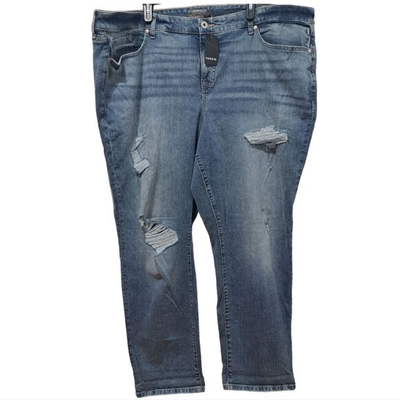 Torrid Boyfriend Straight Vintage Stretch Distressed Mid Rise Jean Size 26 Tall - Picture 3 of 16